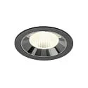 Luminaria empotrable para techos NUMINOS® L apto para puestos de trabajo VDU IP20, cromo, negro regulable