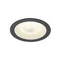Luminaria empotrable para techos NUMINOS® L redondo, apto para puestos de trabajo VDU IP20, negro, blanco, barnizado regulable