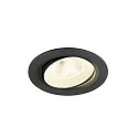 ceiling recessed luminaire NUMINOS® MOVE L round, suitable for VDU workstation IP20, black, white, lacquered dimmable
