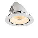 SLV Luminaria empotrable para techos NUMINOS® GIMBLE XL apto para puestos de trabajo VDU IP20, blanco, barnizado regulable