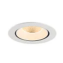SLV Luminaria empotrable para techos NUMINOS® GIMBLE XL apto para puestos de trabajo VDU IP20, blanco, barnizado regulable