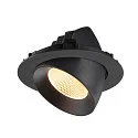 SLV Luminaria empotrable para techos NUMINOS® GIMBLE XL apto para puestos de trabajo VDU IP20, negro, barnizado regulable