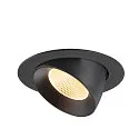 SLV Luminaria empotrable para techos NUMINOS® GIMBLE XL apto para puestos de trabajo VDU IP20, negro, barnizado regulable