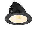 SLV Luminaria empotrable para techos NUMINOS® GIMBLE XL apto para puestos de trabajo VDU IP20, negro, blanco, barnizado regulable