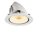 SLV Luminaria empotrable para techos NUMINOS® GIMBLE XL apto para puestos de trabajo VDU IP20, blanco, barnizado regulable