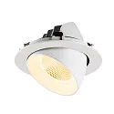 SLV Luminaria empotrable para techos NUMINOS® GIMBLE XL apto para puestos de trabajo VDU IP20, blanco, barnizado regulable