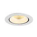 SLV Luminaria empotrable para techos NUMINOS® GIMBLE XL apto para puestos de trabajo VDU IP20, blanco, barnizado regulable
