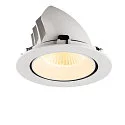 SLV ceiling recessed luminaire NUMINOS® GIMBLE XL suitable for VDU workstation IP20, white, lacquered dimmable