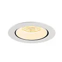 SLV ceiling recessed luminaire NUMINOS® GIMBLE XL suitable for VDU workstation IP20, white, lacquered dimmable