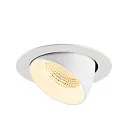 SLV ceiling recessed luminaire NUMINOS® GIMBLE XL suitable for VDU workstation IP20, white, lacquered dimmable