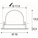 SLV Proyector empotrado NUMINOS® GIMBLE XL giratorio, apto para puestos de trabajo VDU IP20, cromo, blanco regulable