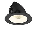 SLV ceiling recessed luminaire NUMINOS® GIMBLE XL suitable for VDU workstation IP20, black, white, lacquered dimmable