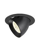 Luminaria empotrable para techos NUMINOS® GIMBLE XL apto para puestos de trabajo VDU IP20, negro, barnizado regulable