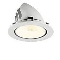 SLV ceiling recessed luminaire NUMINOS® GIMBLE XL suitable for VDU workstation IP20, white, lacquered dimmable