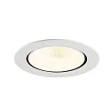 SLV ceiling recessed luminaire NUMINOS® GIMBLE XL suitable for VDU workstation IP20, white, lacquered dimmable