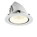 SLV Luminaria empotrable para techos NUMINOS® GIMBLE XL apto para puestos de trabajo VDU IP20, blanco, barnizado regulable