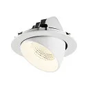 SLV Luminaria empotrable para techos NUMINOS® GIMBLE XL apto para puestos de trabajo VDU IP20, blanco, barnizado regulable