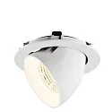 SLV Luminaria empotrable para techos NUMINOS® GIMBLE XL apto para puestos de trabajo VDU IP20, blanco, barnizado regulable
