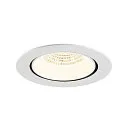 SLV Luminaria empotrable para techos NUMINOS® GIMBLE XL apto para puestos de trabajo VDU IP20, blanco, barnizado regulable