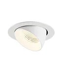 SLV Luminaria empotrable para techos NUMINOS® GIMBLE XL apto para puestos de trabajo VDU IP20, blanco, barnizado regulable