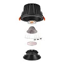 SLV Luminaria empotrable para techos NUMINOS® XL redondo, apto para puestos de trabajo VDU IP20, negro, barnizado regulable
