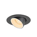 SLV ceiling recessed luminaire NUMINOS® GIMBLE XS round, suitable for VDU workstation IP20, black, white, lacquered dimmable