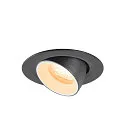 SLV Luminaria empotrable para techos NUMINOS® GIMBLE XS redondo, apto para puestos de trabajo VDU IP20, negro, blanco