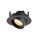 SLV Luminaria empotrable para techos NUMINOS® GIMBLE XS redondo, apto para puestos de trabajo VDU IP20, negro, barnizado regulable