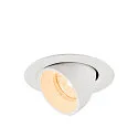 Luminaria empotrable para techos NUMINOS® GIMBLE XS redondo, apto para puestos de trabajo VDU IP20, blanco, barnizado regulable