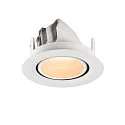 SLV Luminaria empotrable para techos NUMINOS® GIMBLE XS redondo, apto para puestos de trabajo VDU IP20, blanco, barnizado regulable