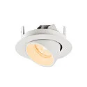 SLV Luminaria empotrable para techos NUMINOS® GIMBLE XS redondo, apto para puestos de trabajo VDU IP20, blanco, barnizado regulable