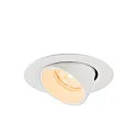 SLV Luminaria empotrable para techos NUMINOS® GIMBLE XS redondo, apto para puestos de trabajo VDU IP20, blanco, barnizado regulable