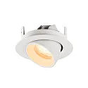 SLV Luminaria empotrable para techos NUMINOS® GIMBLE XS redondo, apto para puestos de trabajo VDU IP20, blanco, barnizado regulable