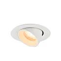 SLV Luminaria empotrable para techos NUMINOS® GIMBLE XS redondo, apto para puestos de trabajo VDU IP20, blanco, barnizado regulable