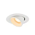 SLV Luminaria empotrable para techos NUMINOS® GIMBLE XS redondo, apto para puestos de trabajo VDU IP20, blanco, barnizado regulable