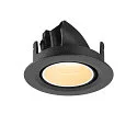 SLV Luminaria empotrable para techos NUMINOS® GIMBLE XS redondo, apto para puestos de trabajo VDU IP20, negro, blanco