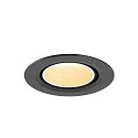 SLV Luminaria empotrable para techos NUMINOS® GIMBLE XS redondo, apto para puestos de trabajo VDU IP20, negro, blanco