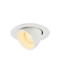 Luminaria empotrable para techos NUMINOS® GIMBLE XS redondo, apto para puestos de trabajo VDU IP20, blanco, barnizado regulable