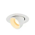 Luminaria empotrable para techos NUMINOS® GIMBLE XS redondo, apto para puestos de trabajo VDU IP20, blanco, barnizado regulable