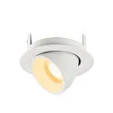 SLV Luminaria empotrable para techos NUMINOS® GIMBLE XS redondo, apto para puestos de trabajo VDU IP20, blanco, barnizado regulable