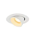 SLV Luminaria empotrable para techos NUMINOS® GIMBLE XS redondo, apto para puestos de trabajo VDU IP20, blanco, barnizado regulable