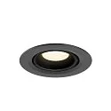 SLV Luminaria empotrable para techos NUMINOS® GIMBLE XS redondo, apto para puestos de trabajo VDU IP20, negro, barnizado regulable