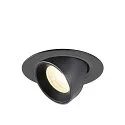 Luminaria empotrable para techos NUMINOS® GIMBLE XS redondo, apto para puestos de trabajo VDU IP20, negro, barnizado regulable