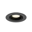 SLV Luminaria empotrable para techos NUMINOS® GIMBLE XS redondo, apto para puestos de trabajo VDU IP20, negro, barnizado regulable