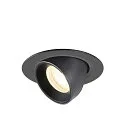 Luminaria empotrable para techos NUMINOS® GIMBLE XS redondo, apto para puestos de trabajo VDU IP20, negro, barnizado regulable