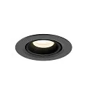 SLV Luminaria empotrable para techos NUMINOS® GIMBLE XS redondo, apto para puestos de trabajo VDU IP20, negro, barnizado regulable
