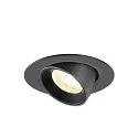 SLV Luminaria empotrable para techos NUMINOS® GIMBLE XS redondo, apto para puestos de trabajo VDU IP20, negro, barnizado regulable