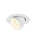 Luminaria empotrable para techos NUMINOS® GIMBLE XS redondo, apto para puestos de trabajo VDU IP20, blanco, barnizado regulable