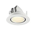 SLV Luminaria empotrable para techos NUMINOS® GIMBLE XS redondo, apto para puestos de trabajo VDU IP20, blanco, barnizado regulable