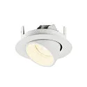 SLV Luminaria empotrable para techos NUMINOS® GIMBLE XS redondo, apto para puestos de trabajo VDU IP20, blanco, barnizado regulable